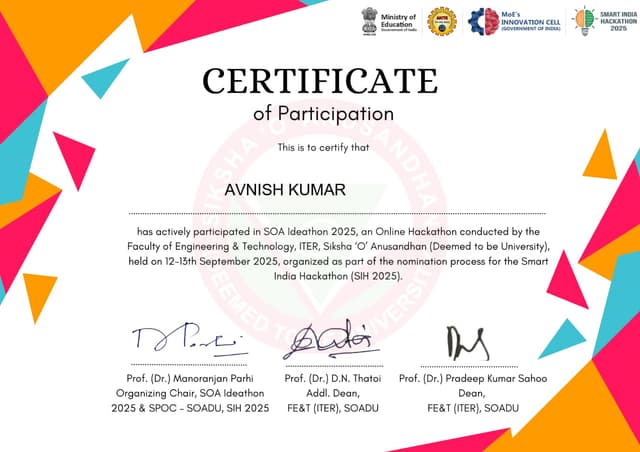 SOA E-Summit 2024 Certificate